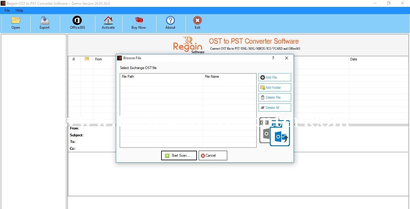Regain OST to PST Converter Screenshots